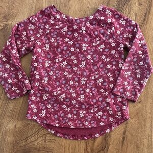 Cat & Jack Burgundy Floral Long Sleeve Tee